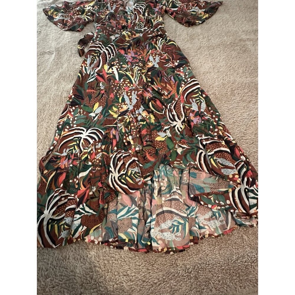 Farm Rio x Anthropologie Fiesta Wrap Maxi Dress Size S - Picture 8 of 16